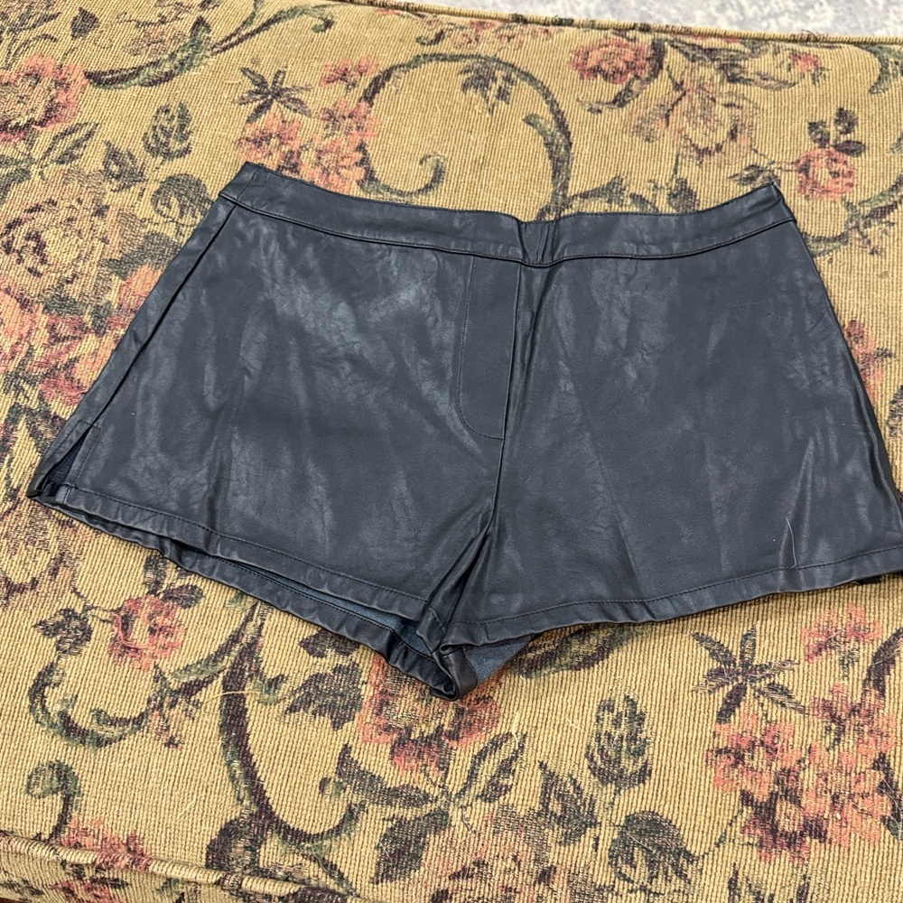 Victoria's Secret black faux leather shorts